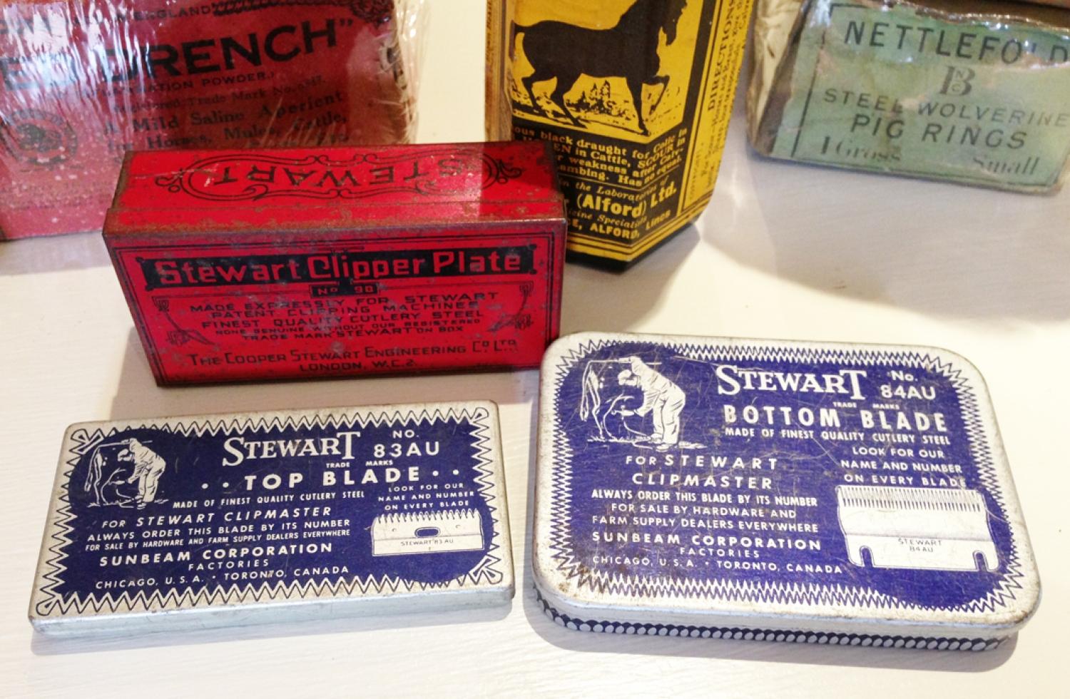 Vintage Stewart Sheep Clipper tins
