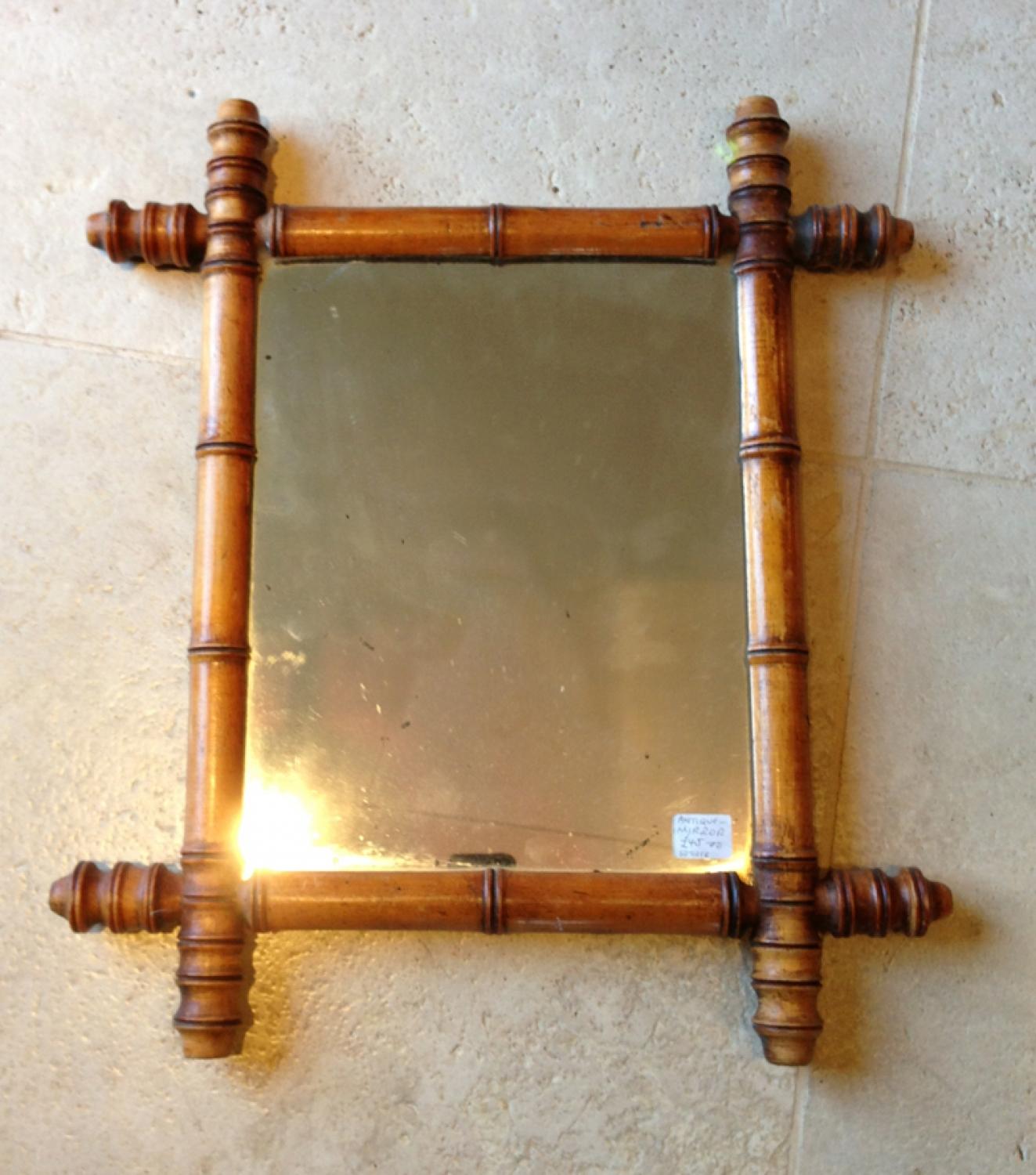Vintage French Bamboo Mirror