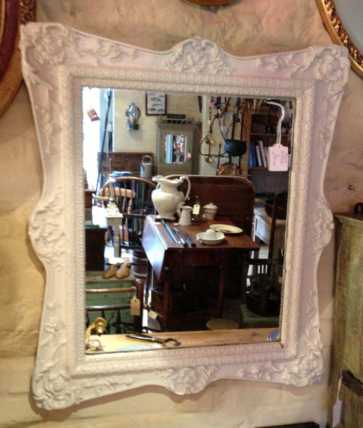 Old white Painted Mirror