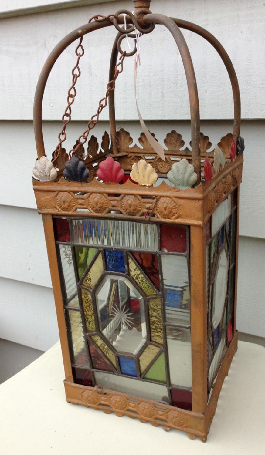 Victorian Stained Glass Hall Lantern