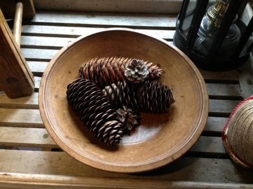 Antique Beech wood Dairy Bowl