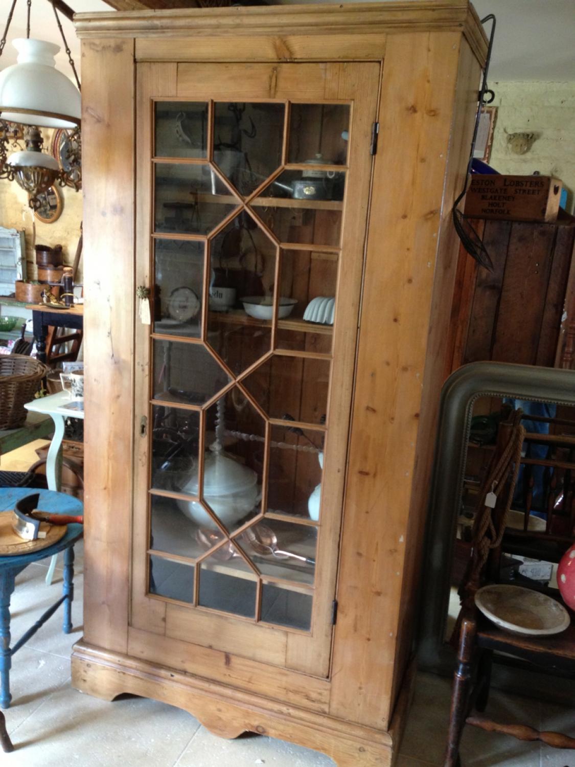 Attractive Victorian Pine Glazed Cupboard