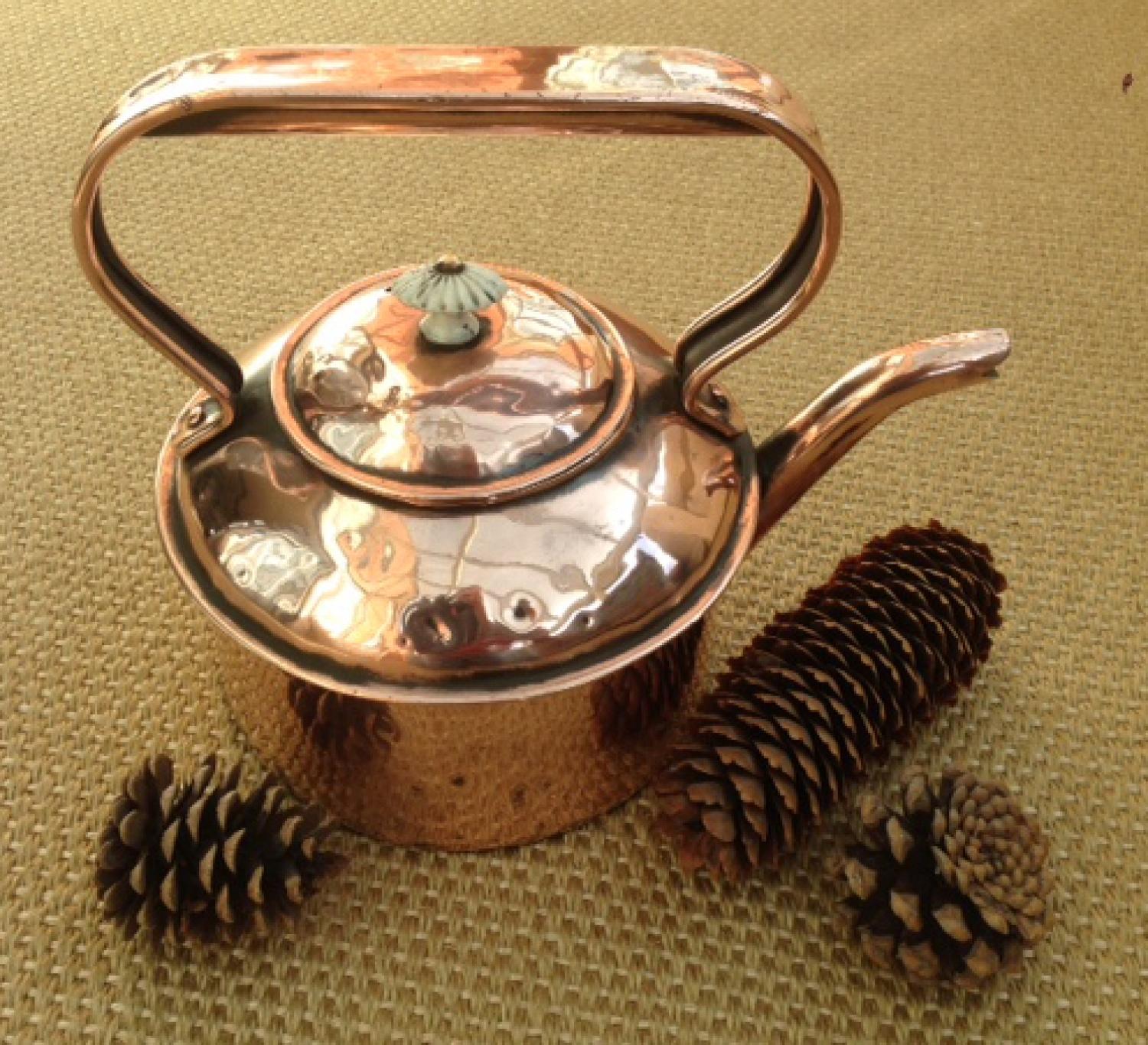 19th Cent Copper Hob Kettle