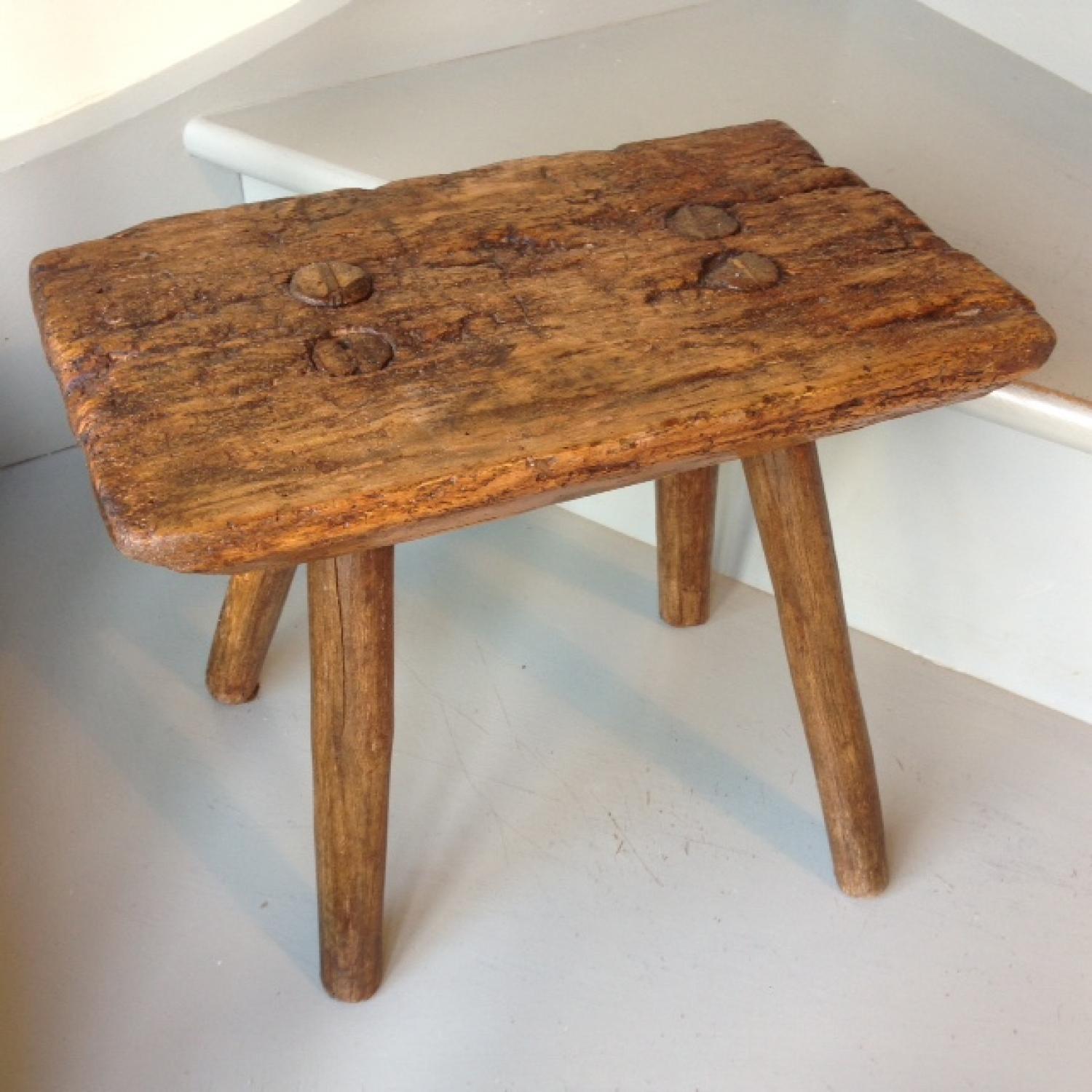 19th cent 4 legged Country Stool
