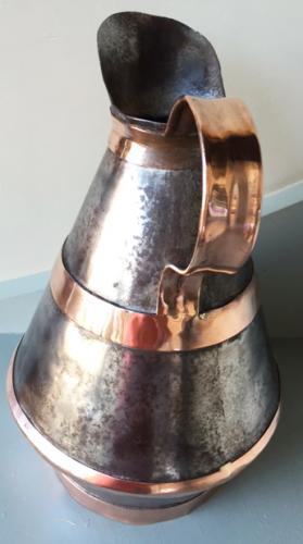 Antique Copper Bound Steel Cream Jug