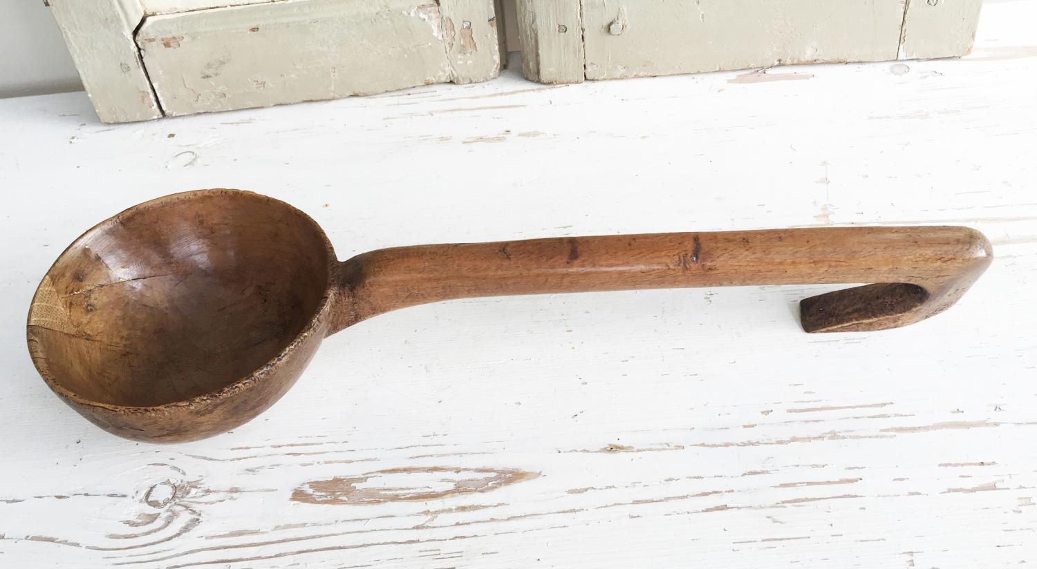 Large 19th Cent Treen Ladle