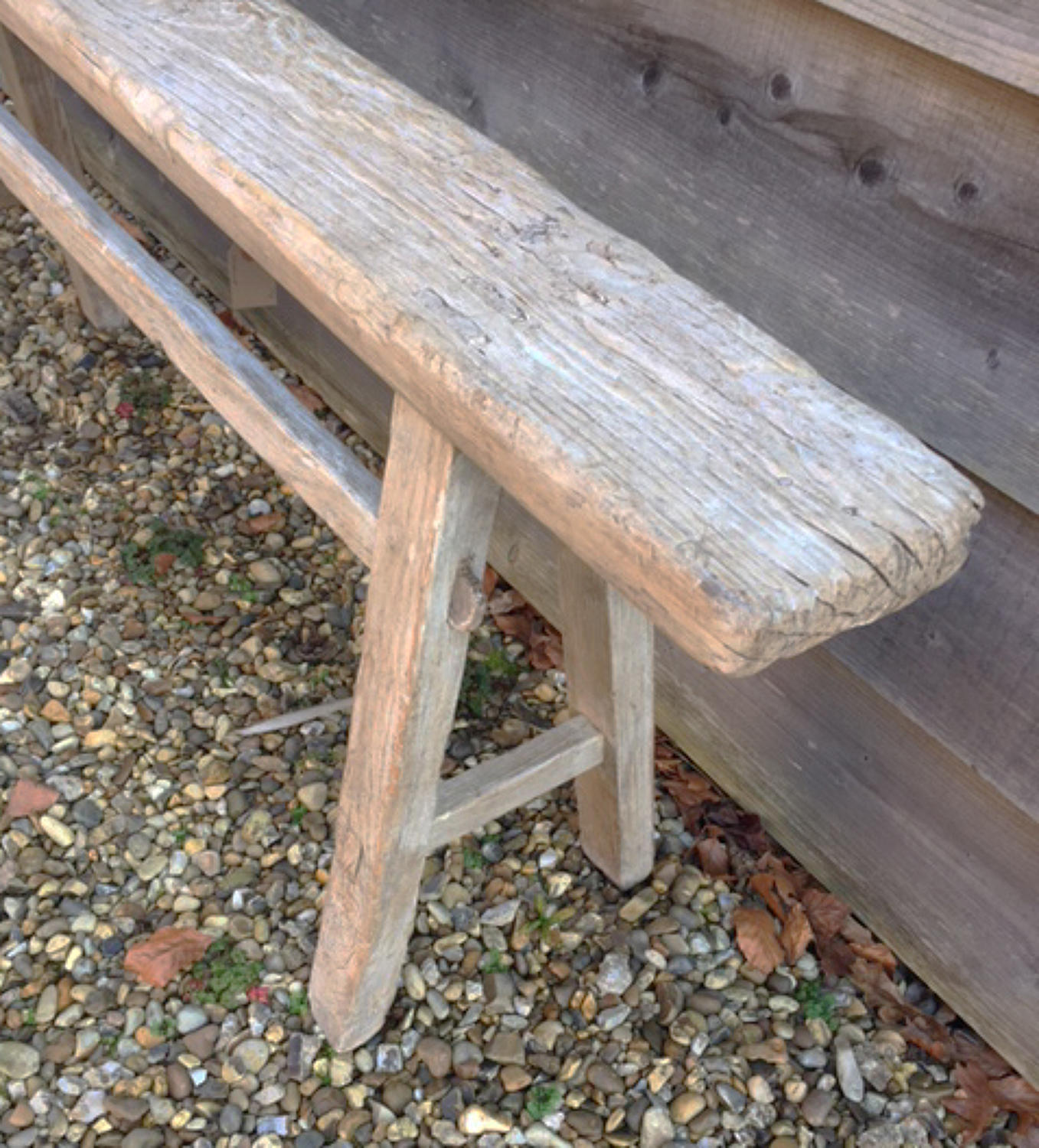 Antique Pale Elm bench