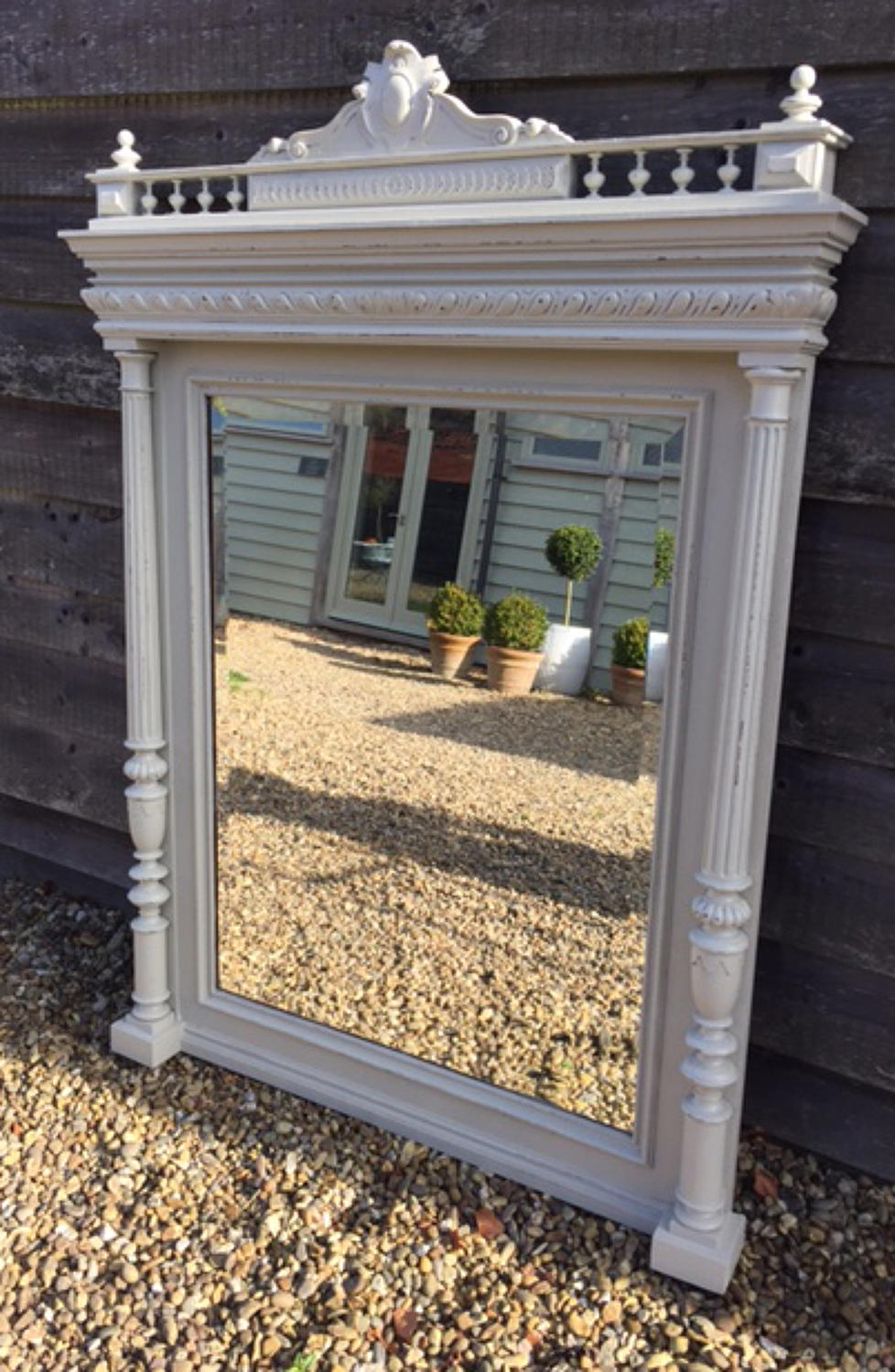 Large Antique French Painted Mirror