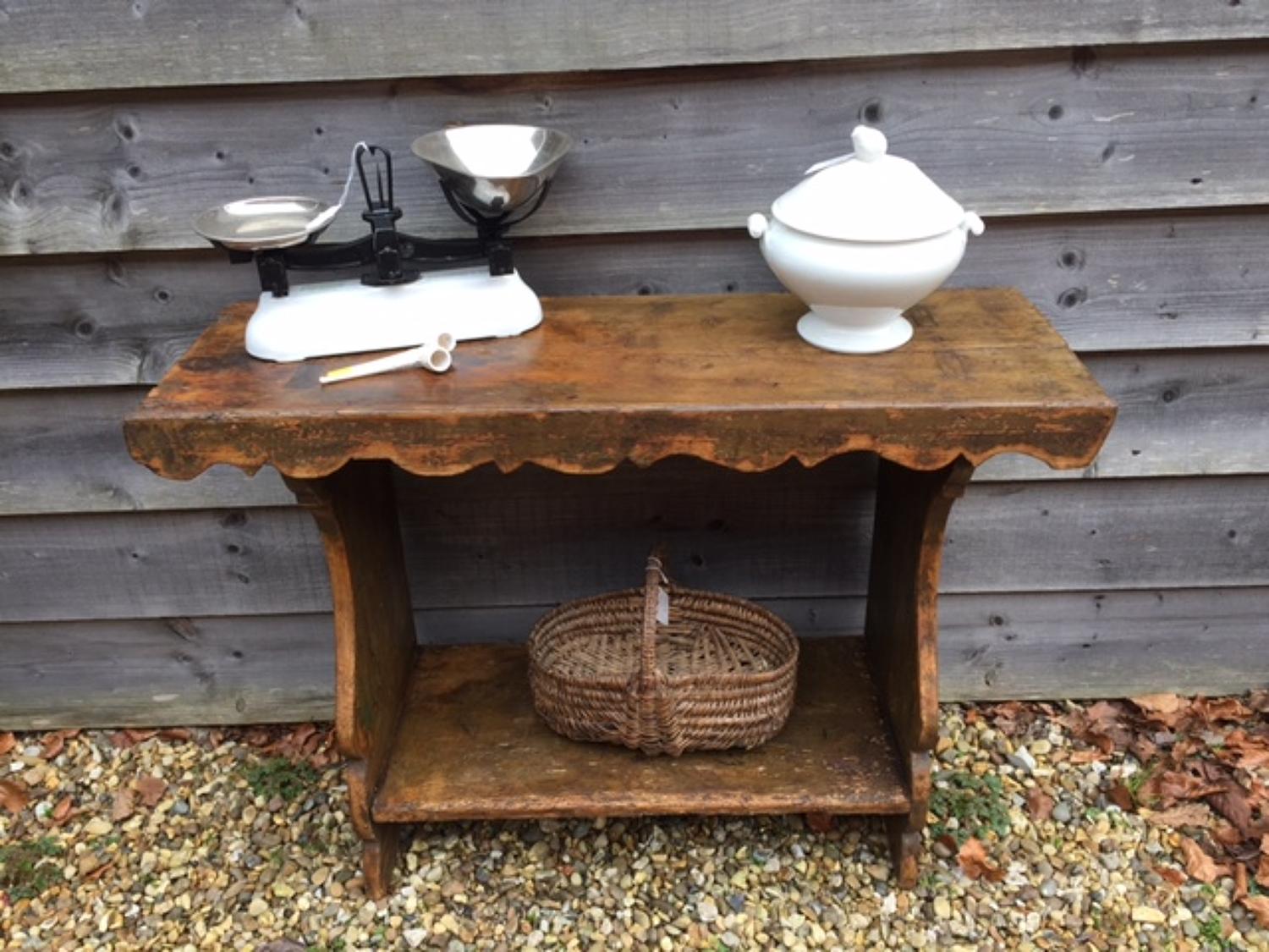 19th Cent Primitive Hall Table