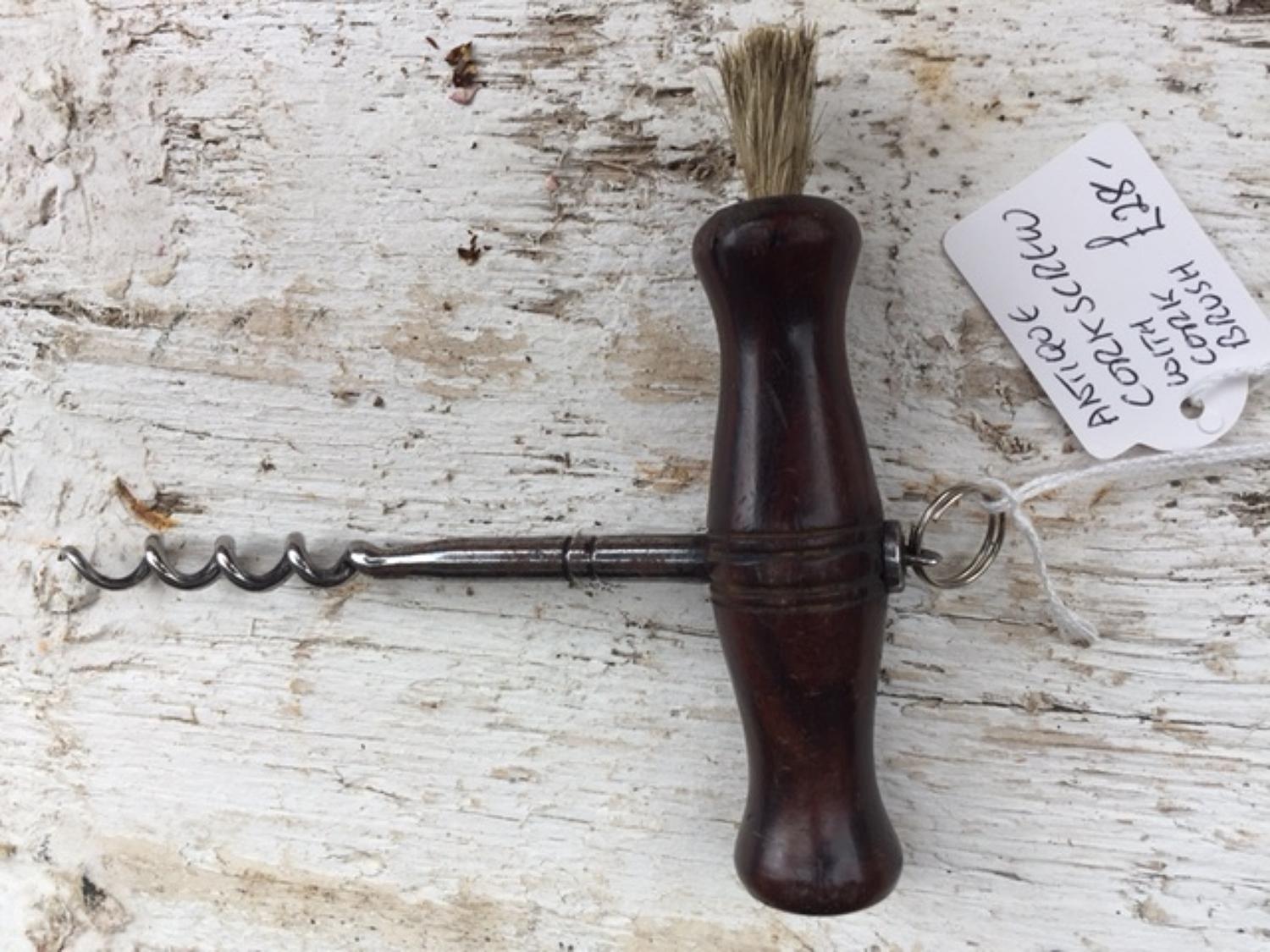 Antique Plain Rosewood Corkscrew