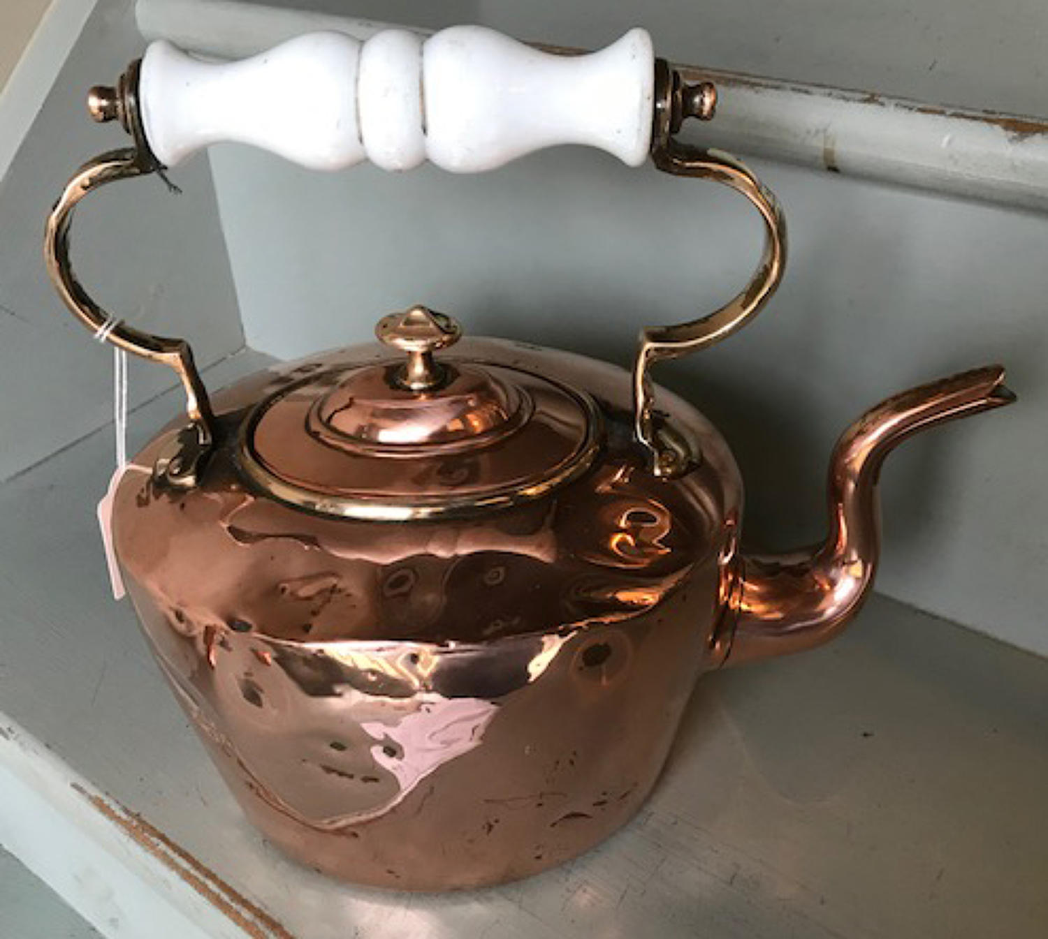 Victorian Copper Kettle with glass handle