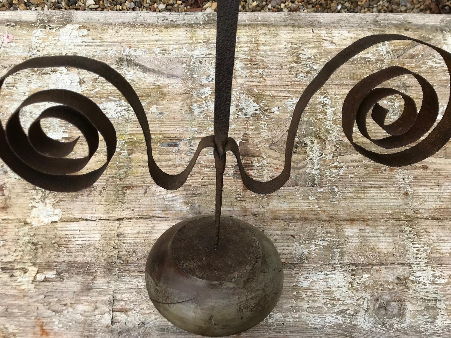 19th Cent American Wrought Iron Finial