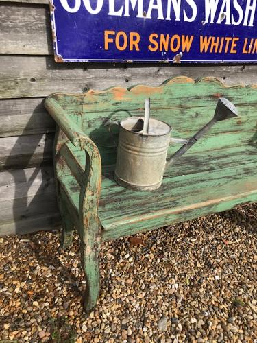 Antique Gustavian Bench (original green paint)