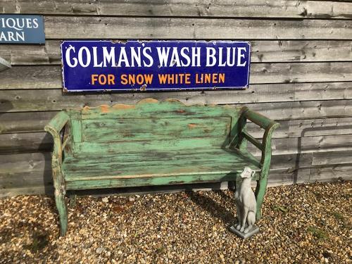 Antique Gustavian Bench (original green paint)