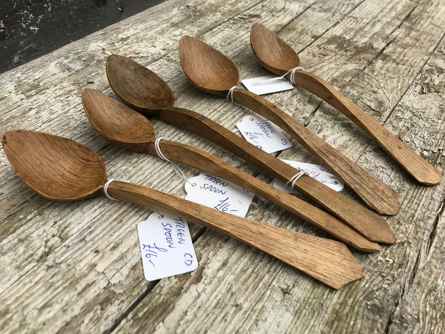 Antique Carved Oak Spoons