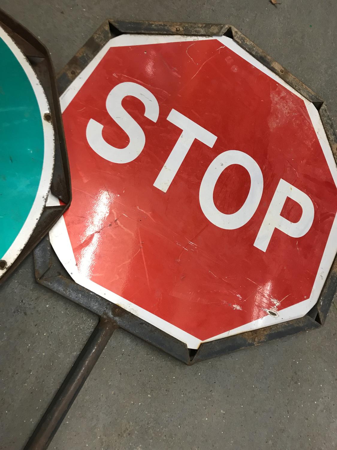 Vintage STOP & GO Signs