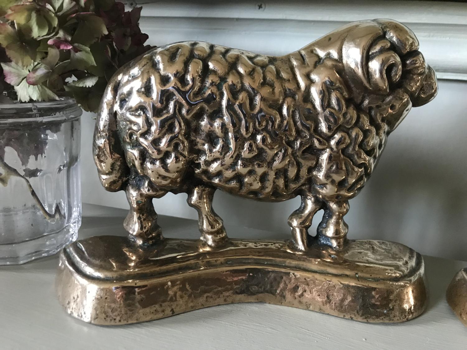 Pair 19th Cent bronze Sheep