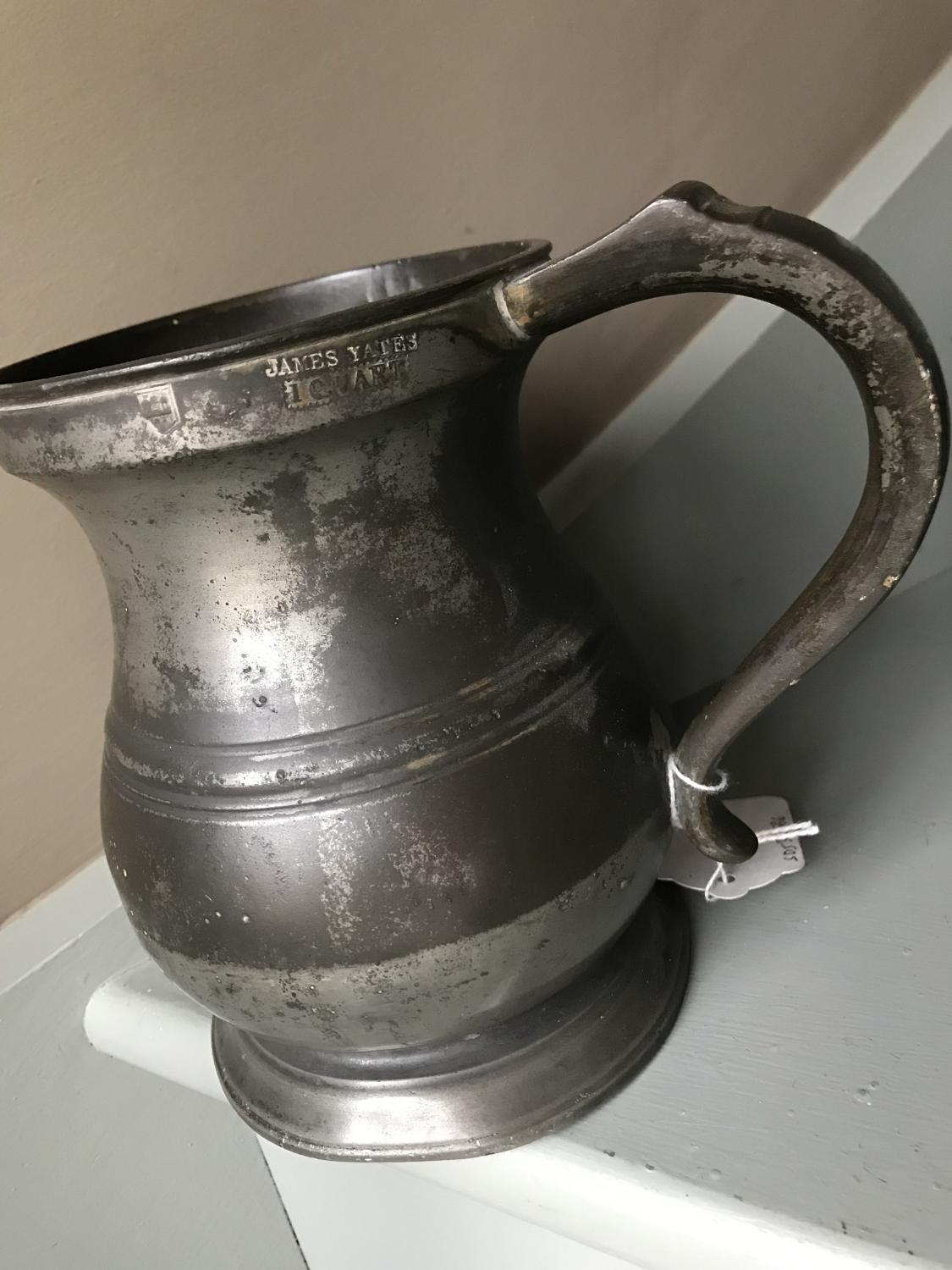 Set of Five Victorian Pewter Tankards
