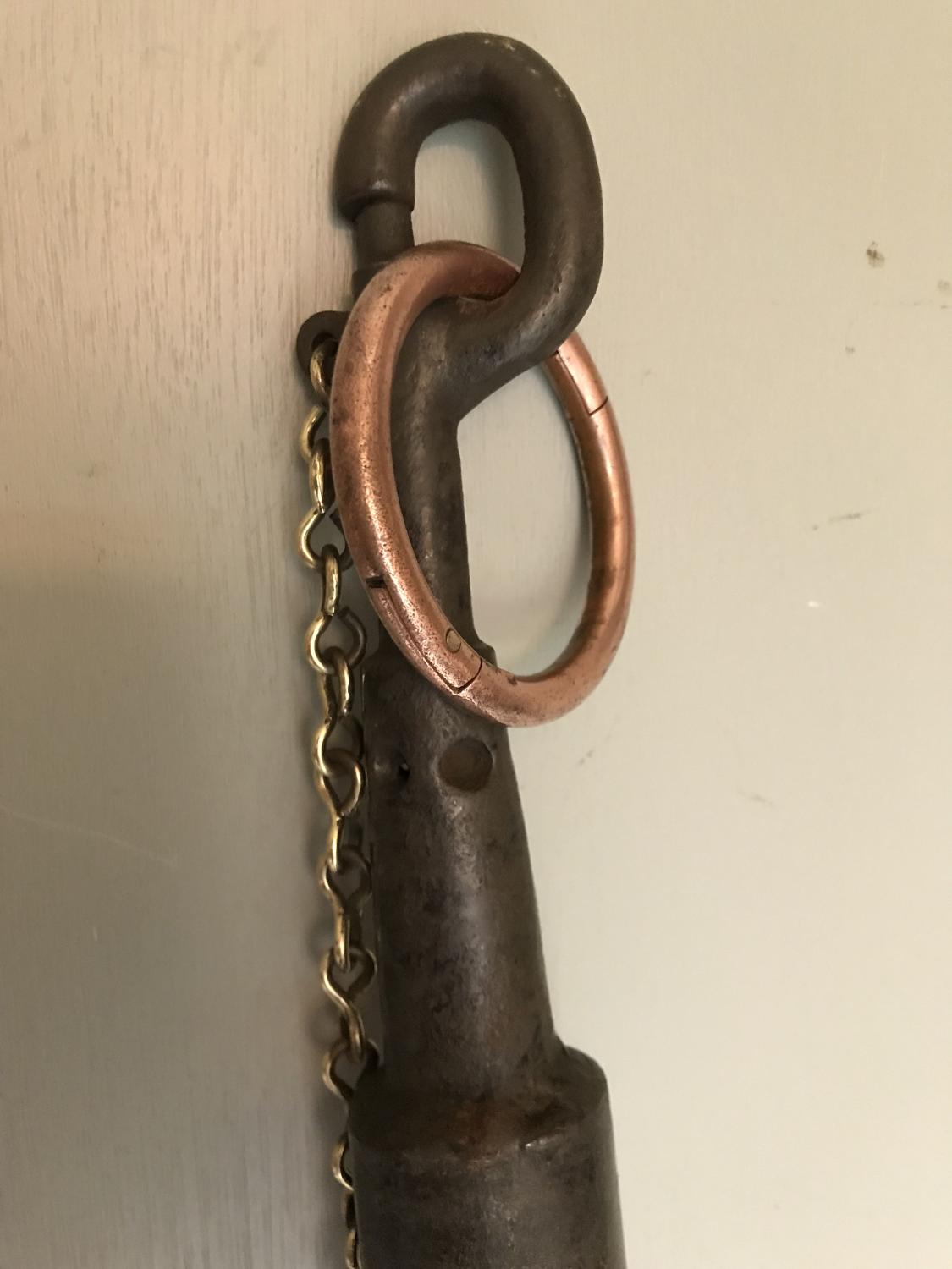 Vintage Bull Leading Pole with Copper Nose Ring