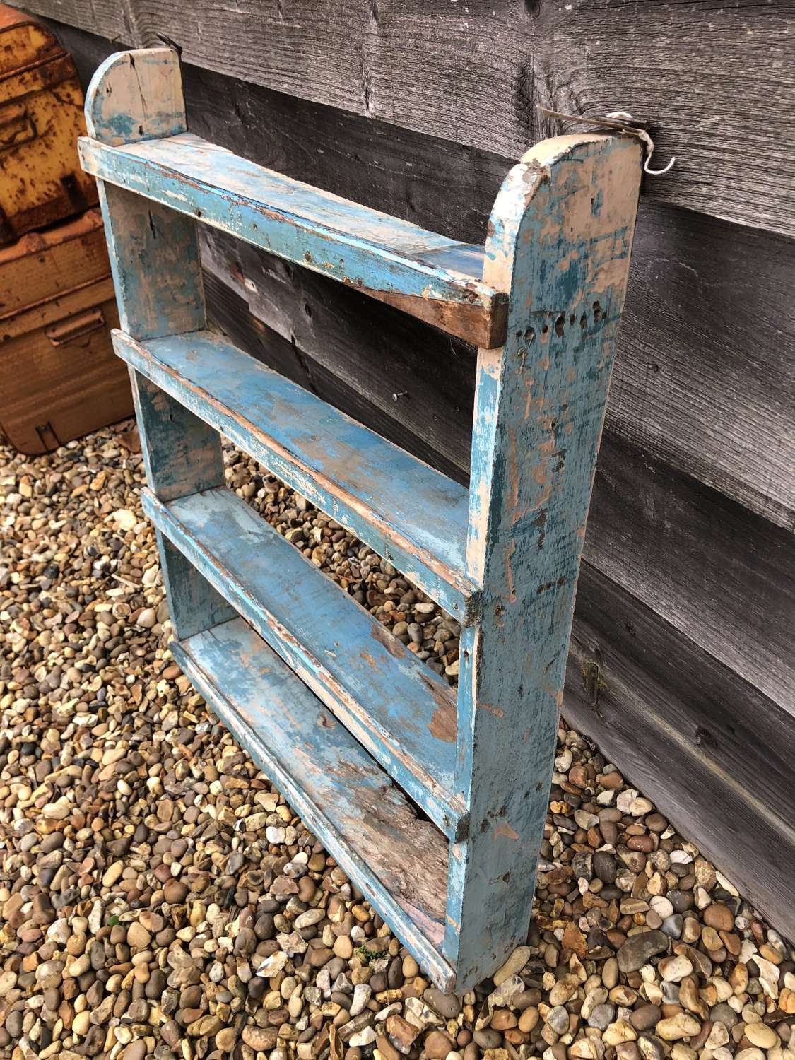 Antique Blue Painted Country Shelves