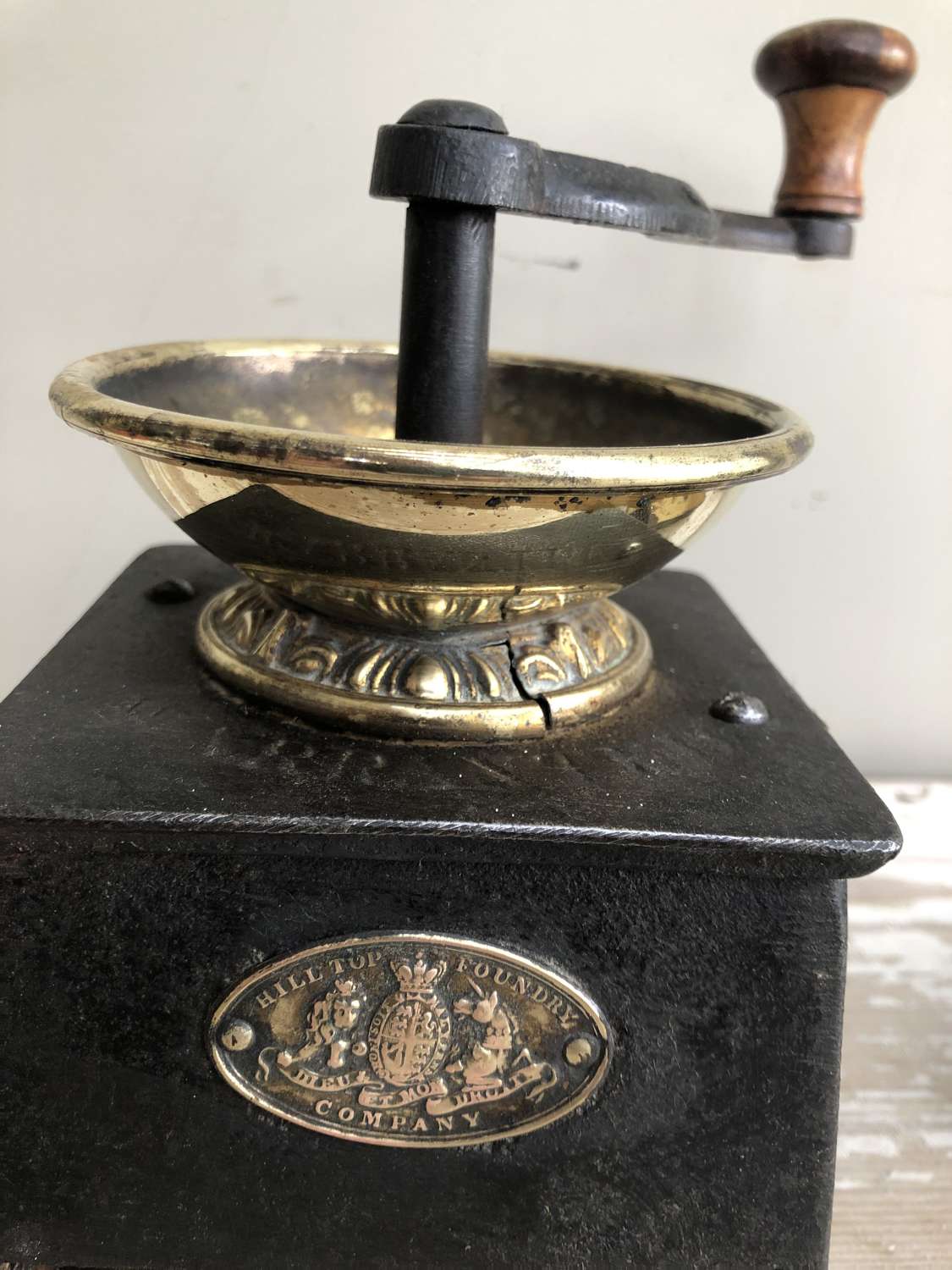 Victorian Cast Iron and brass Coffee Grinder