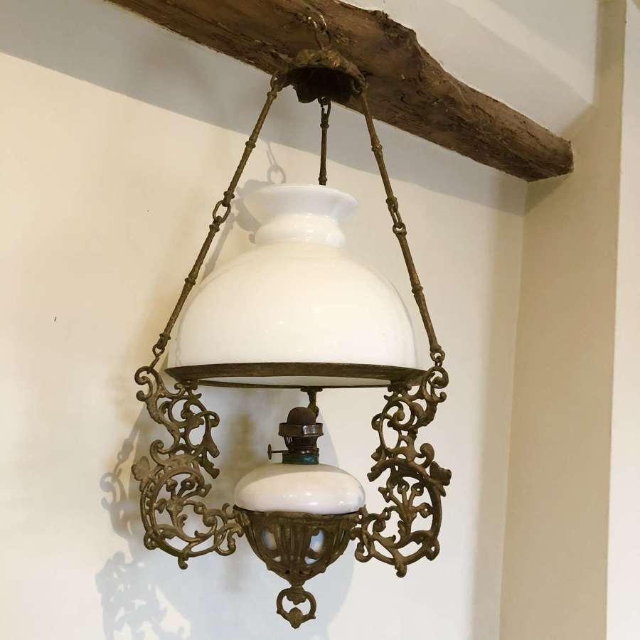 Edwardian Hanging Oil Lamp