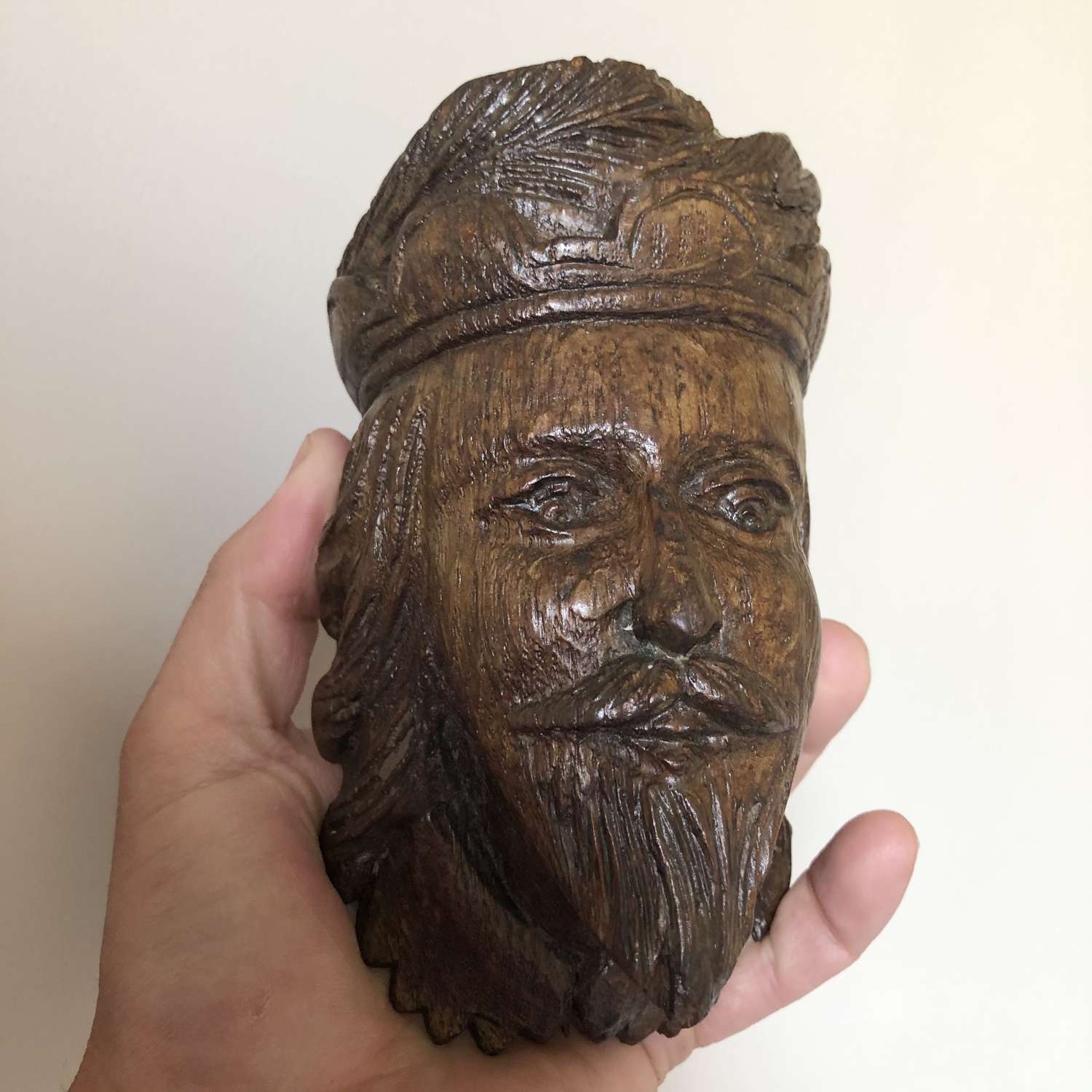 Carved Oak Head of a King