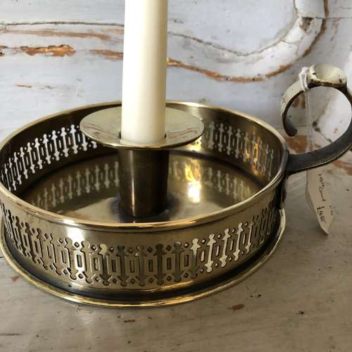 Brass Galleried Chamber Stick