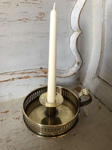 Brass Galleried Chamber Stick
