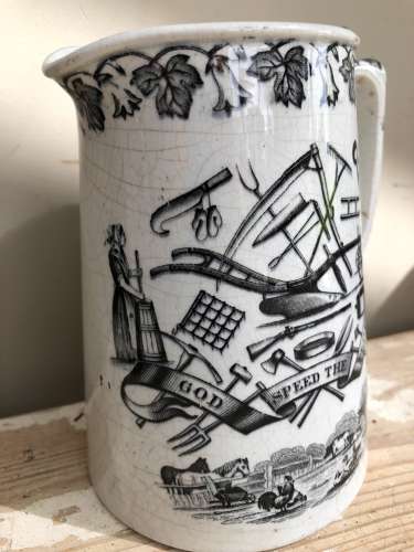 19th Cent Farmer's Motto Jug