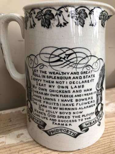 19th Cent Farmer's Motto Jug