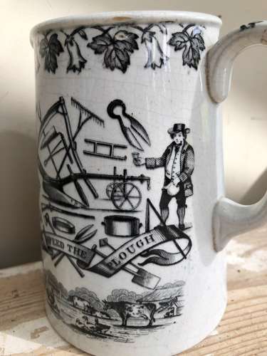 19th Cent Farmer's Motto Jug