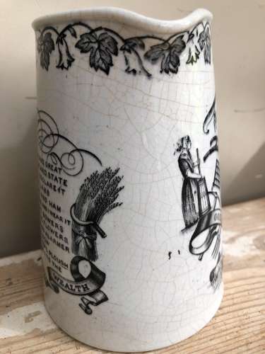 19th Cent Farmer's Motto Jug