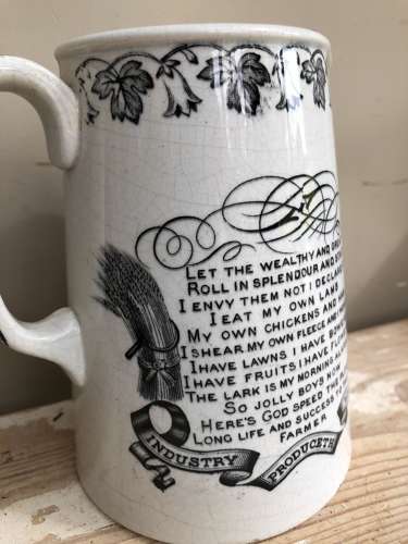 19th Cent Farmer's Motto Jug
