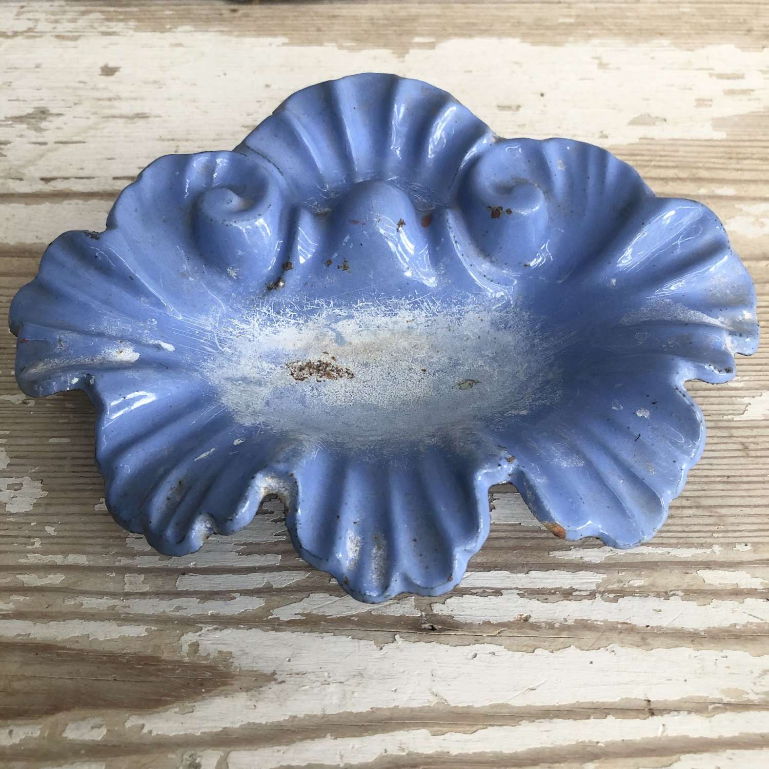 Cast iron and blue enamel Soap Dish