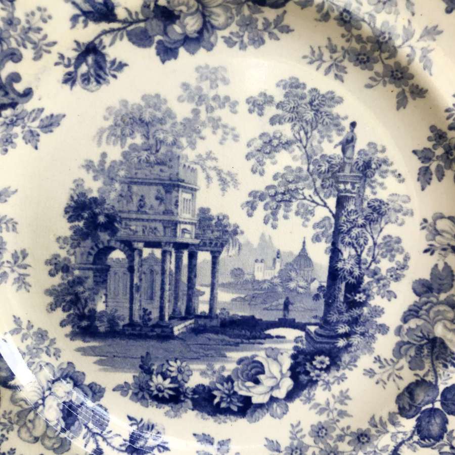 Blue and White ATHENS Plate