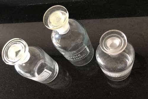3 x 1920s Chemist, Laboratory Bottles