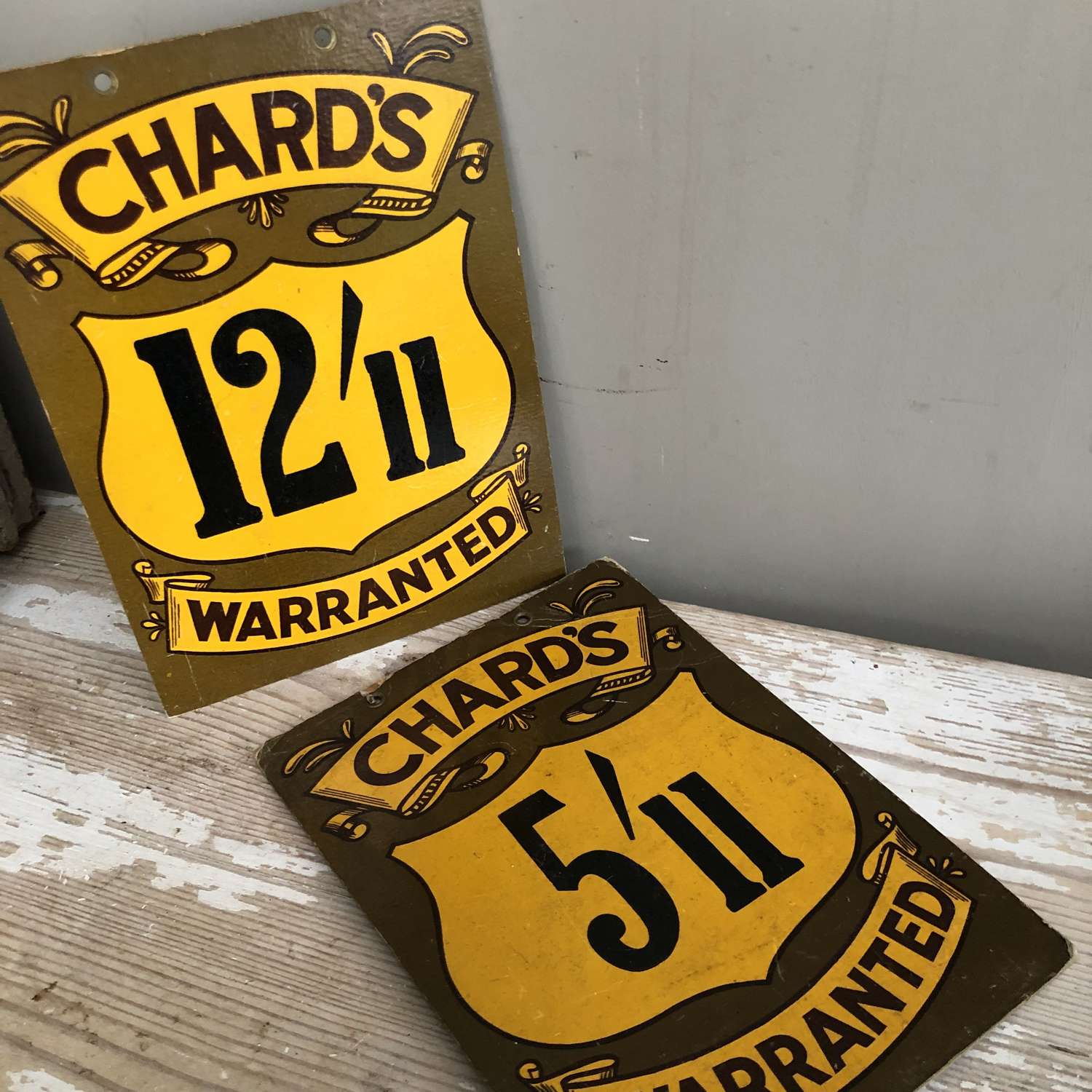 CHARDS PRICING SHOWCARDS