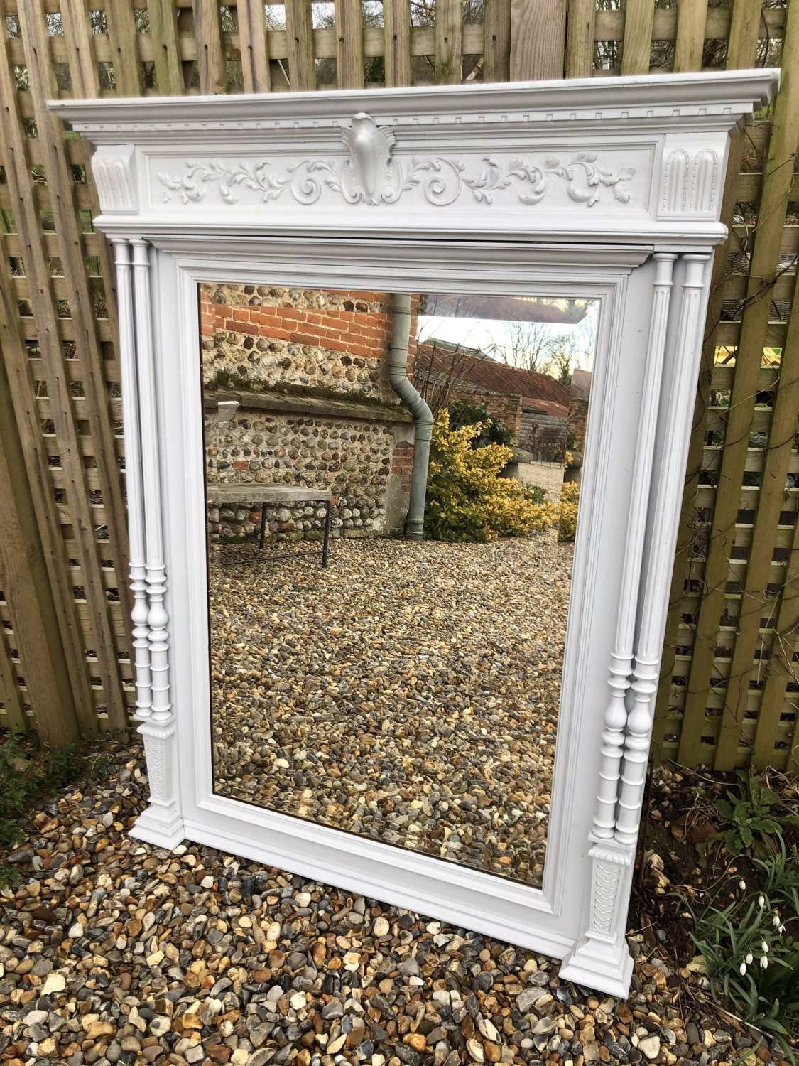 Large Antique Painted French Mirror