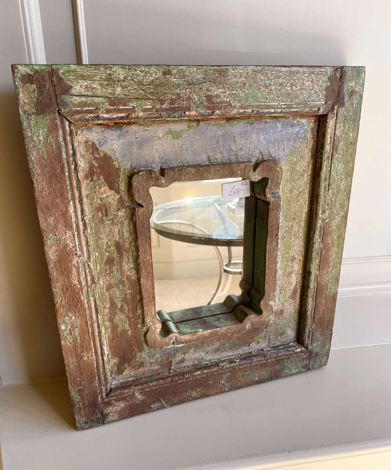 Antique Mirror in Old Green Paint