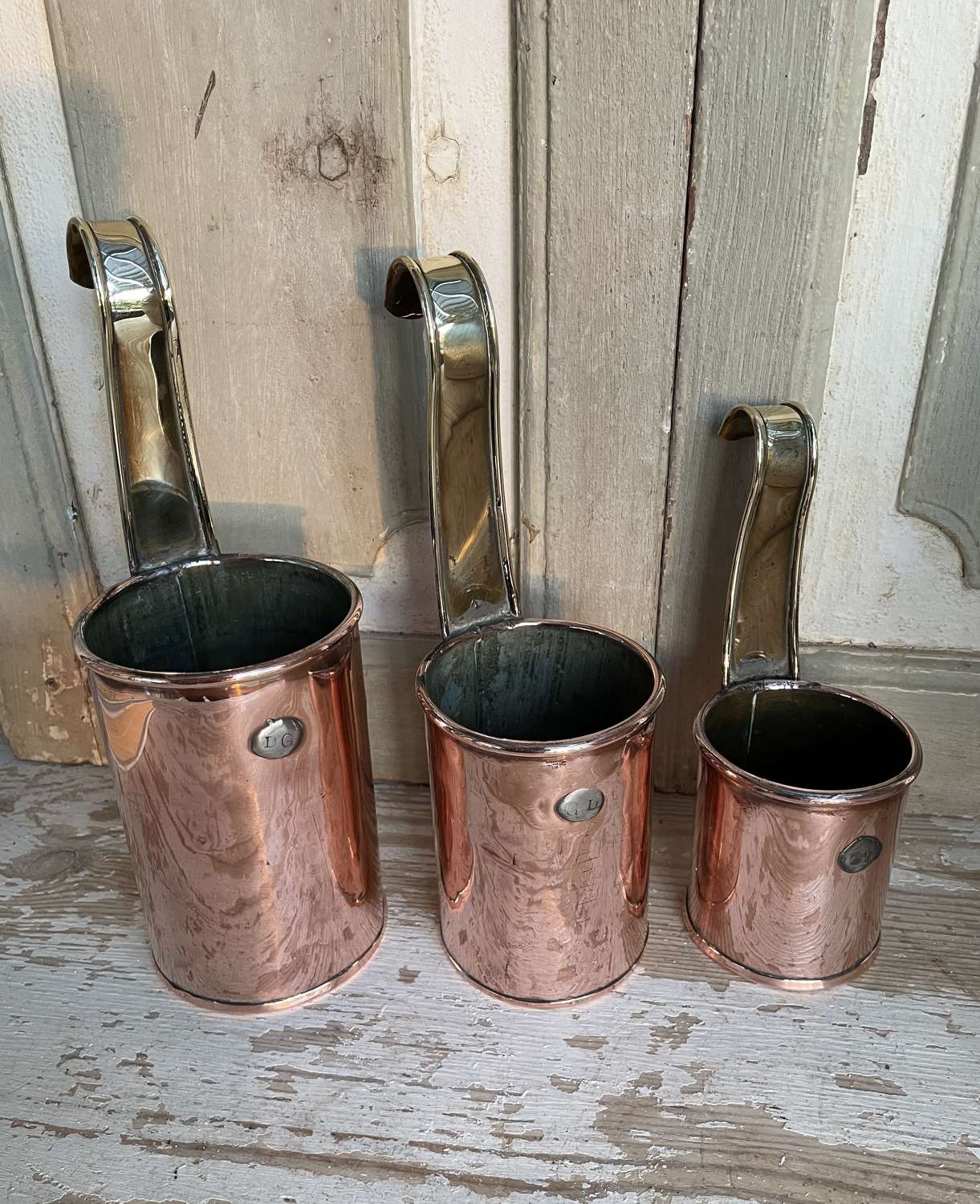 Rare set of Copper Cream Ladles