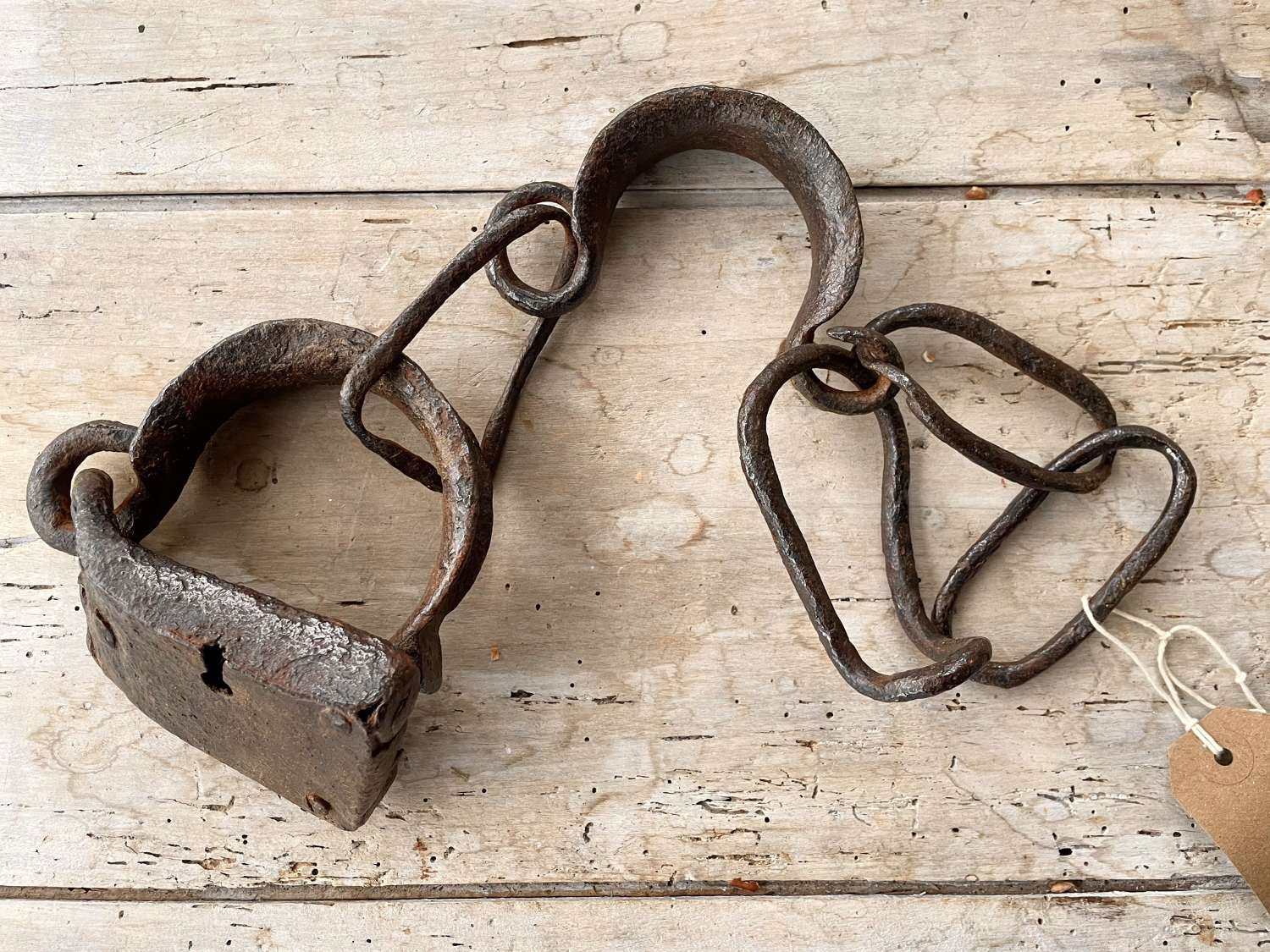 19th Cent Animal Leg Shackles with LOCK