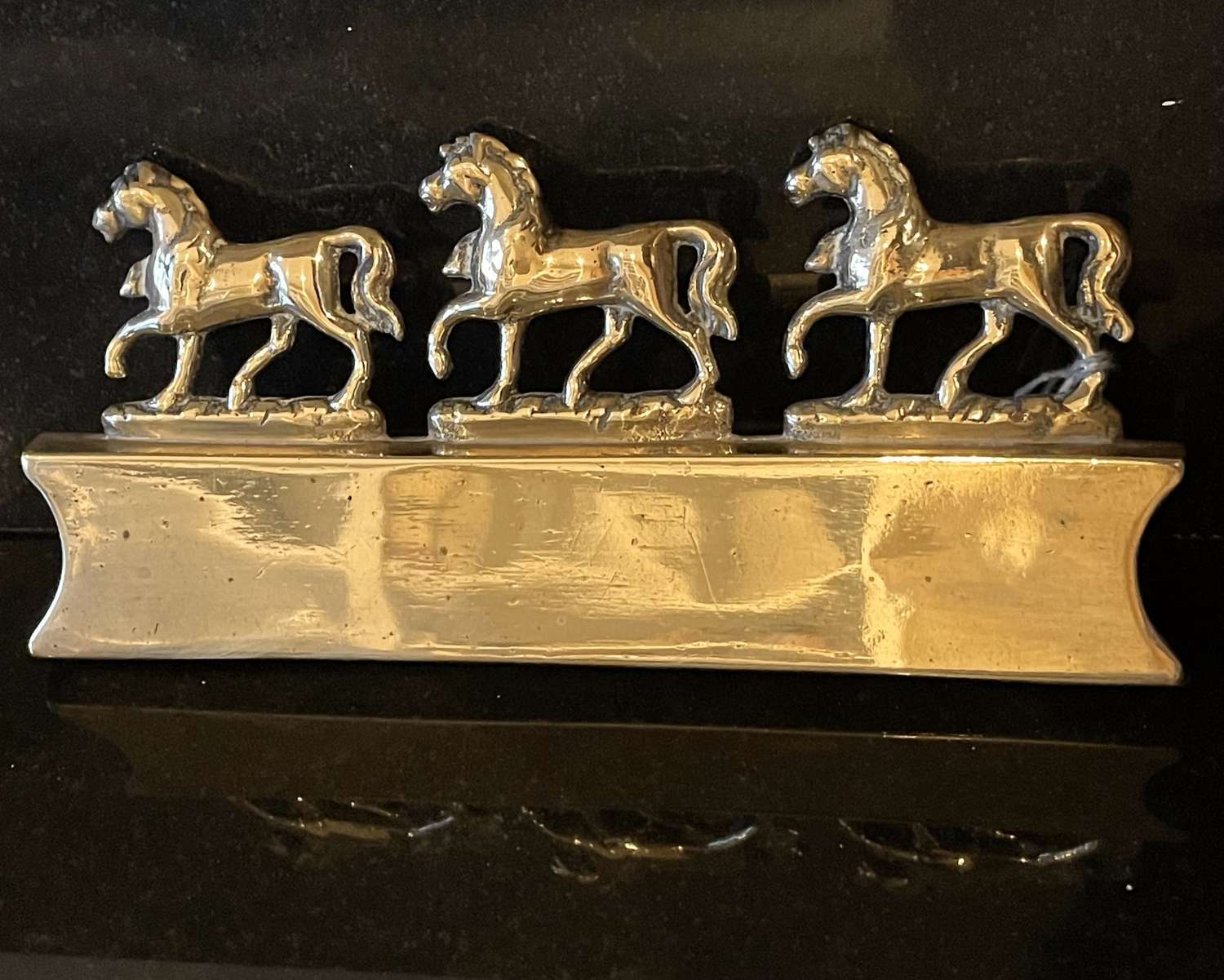 Triple Horse Brass Belt Decoration