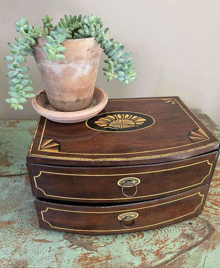 Original BISCUIT/SWEET TIN INLAID CHEST OF DRAWERS