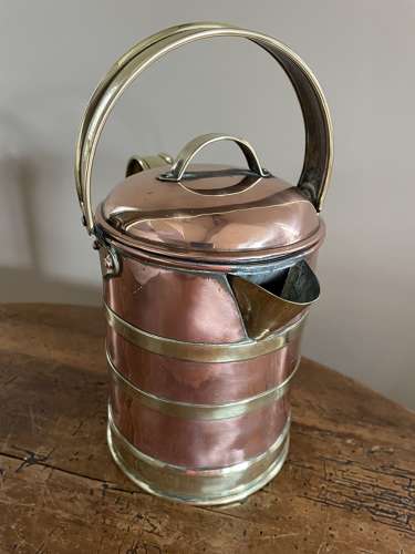 1920's Banded Copper & Brass Dairy Jug