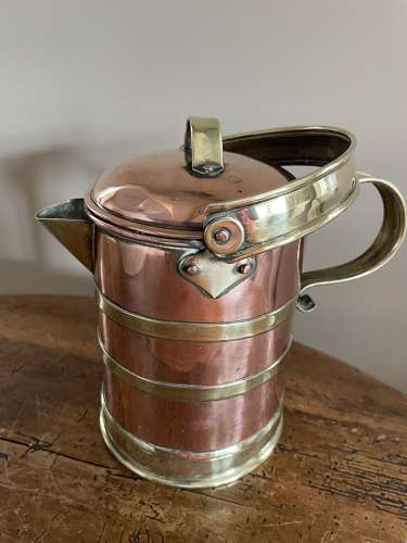 1920's Banded Copper & Brass Dairy Jug