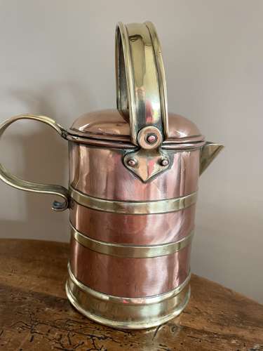1920's Banded Copper & Brass Dairy Jug