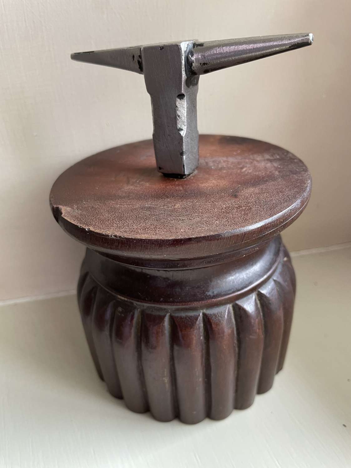 Tiny 19th Cent Anvil on Rosewood base