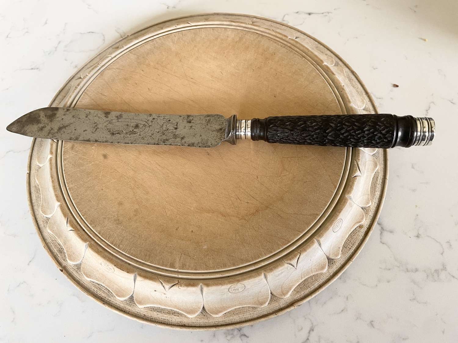 Victorian Antique Black Antler Bread Knife