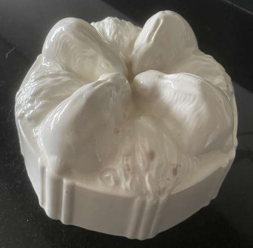 Victorian Creamware RABBITS FEEDING Jelly Mould